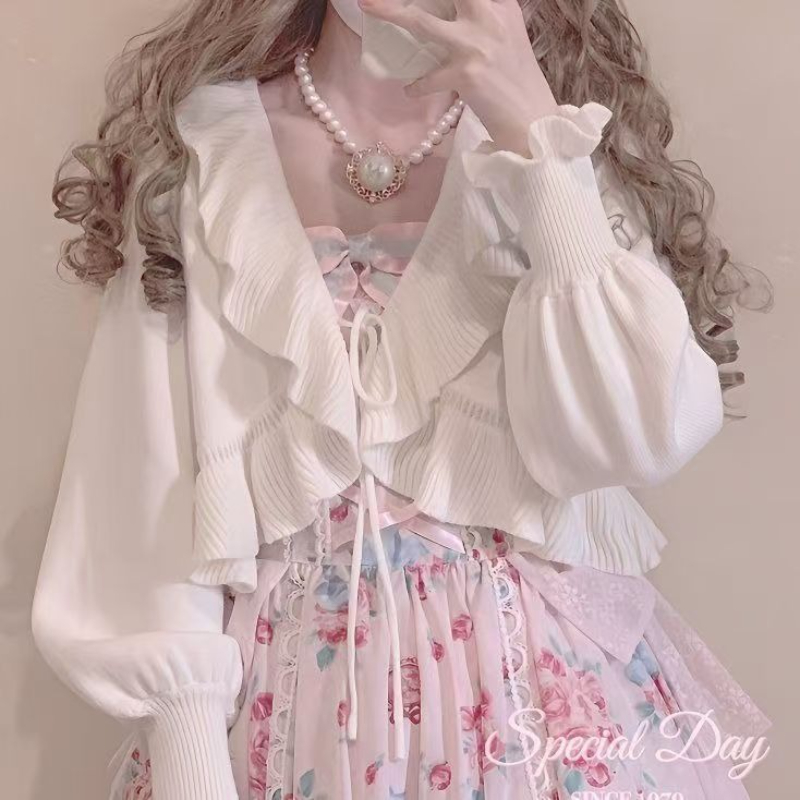 Crop Cardigan Vintage - Vintage Lolita Bolero Jacket with Heart