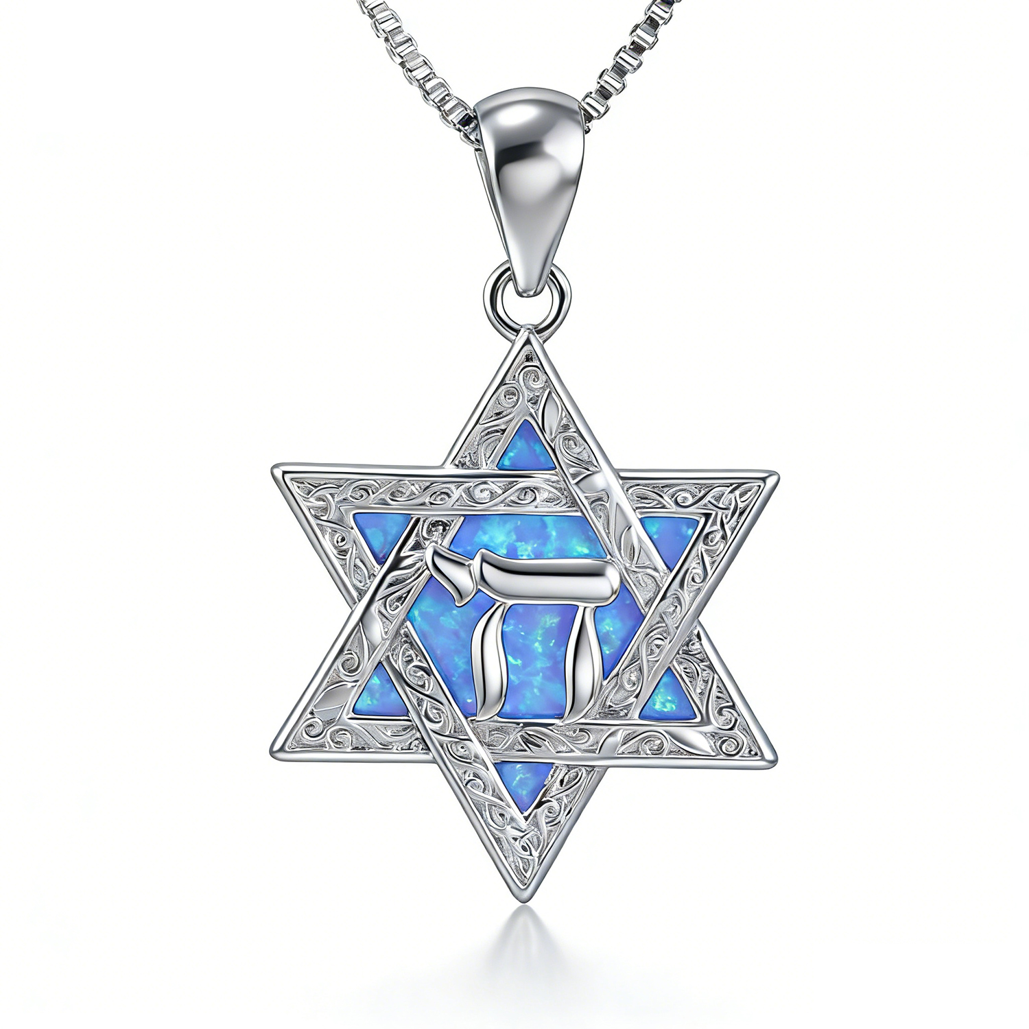 Vintage Fashion Meaning - Meaningful Star of David Pendant Blue