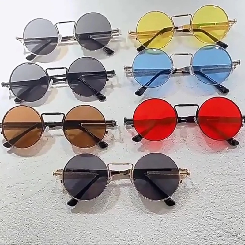 Vintage Fashion Girl - Vintage Metal Frame Round Sunglasses Women