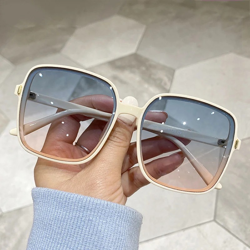 Vintage Fashion Girl - Vintage Oversized Square Sunglasses Women Fashion