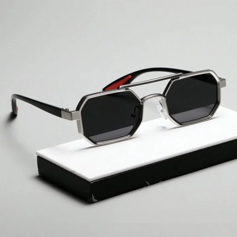 Vintage Fashion Girl - Vintage Square Sunglasses for Men Steampunk