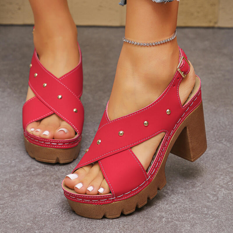 Vintage Women Fashion - Vintage Super High Heel Cross Strap