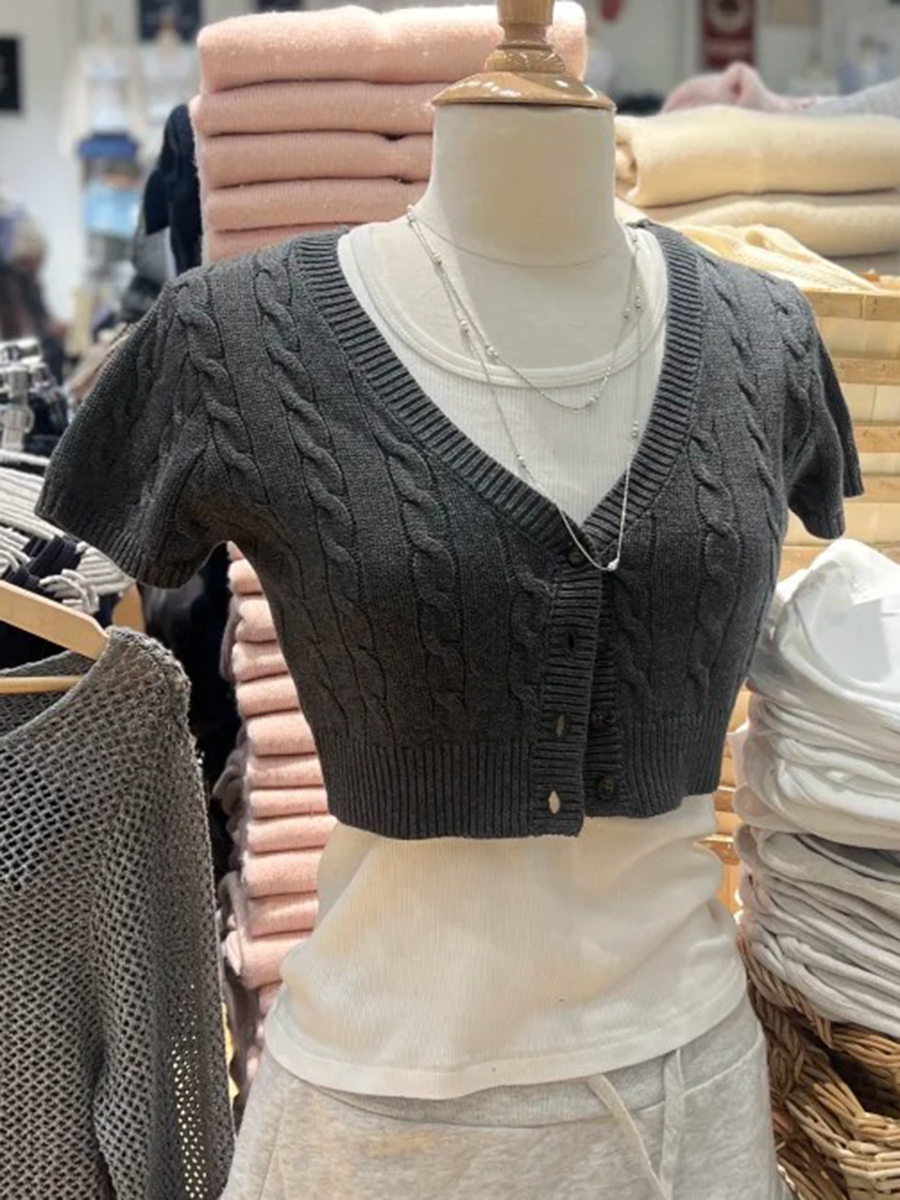 Vintage Four Button Knitted Cr - Crop Cardigan Vintage recensie en prijs