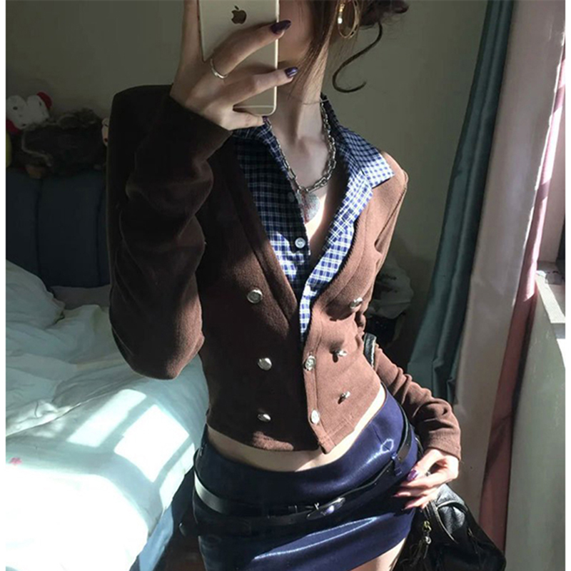 MEXZT Y2K Cropped Knitted Card - Crop Cardigan Vintage recensie en prijs