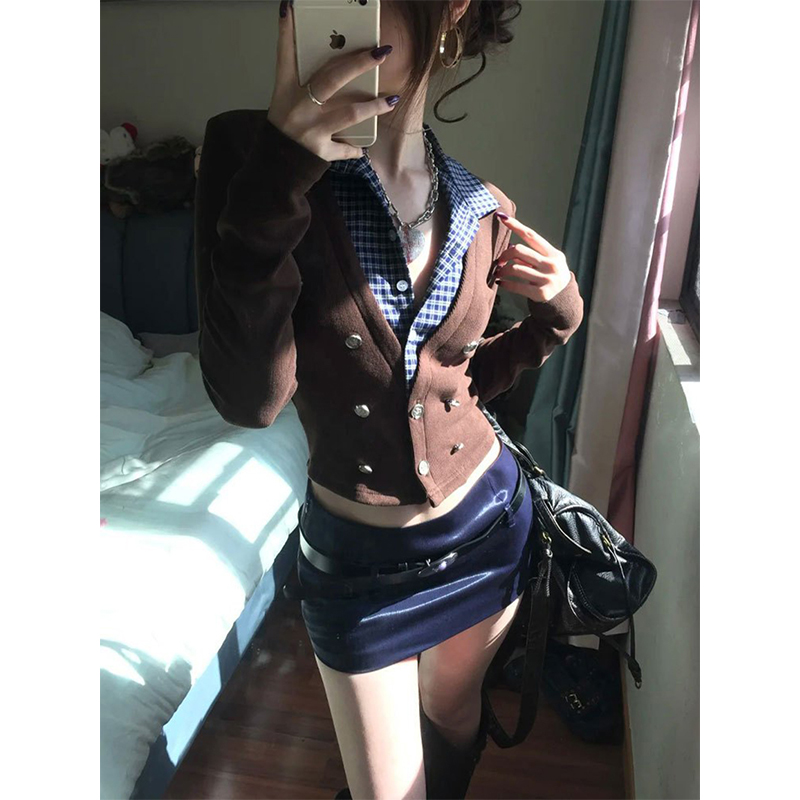 MEXZT Y2K Cropped Knitted Card - Crop Cardigan Vintage recensie en prijs