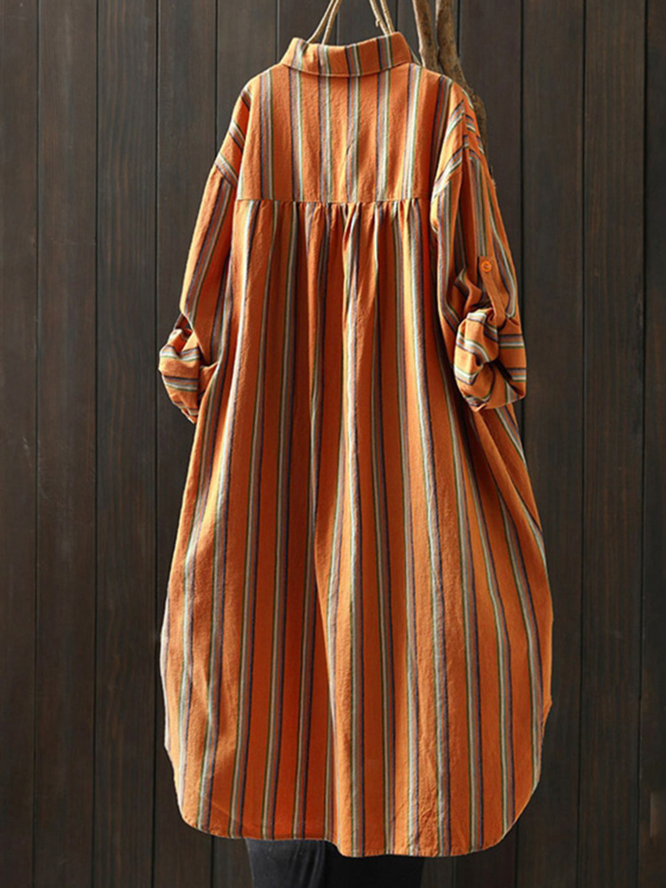 Women Vintage Striped Long Shi - Crop Cardigan Vintage recensie en prijs