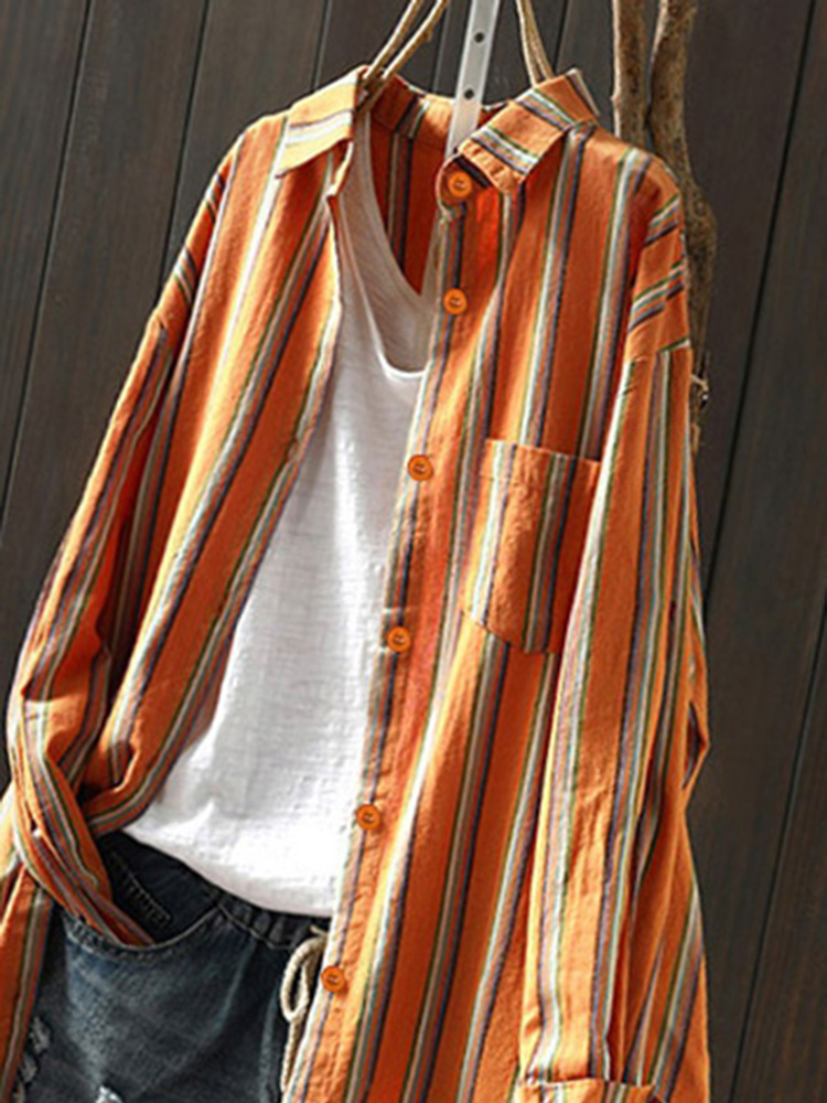 Women Vintage Striped Long Shi - Crop Cardigan Vintage recensie en prijs