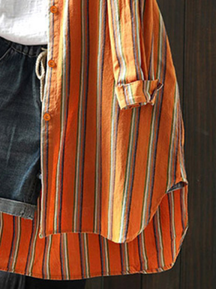 Women Vintage Striped Long Shi - Crop Cardigan Vintage recensie en prijs