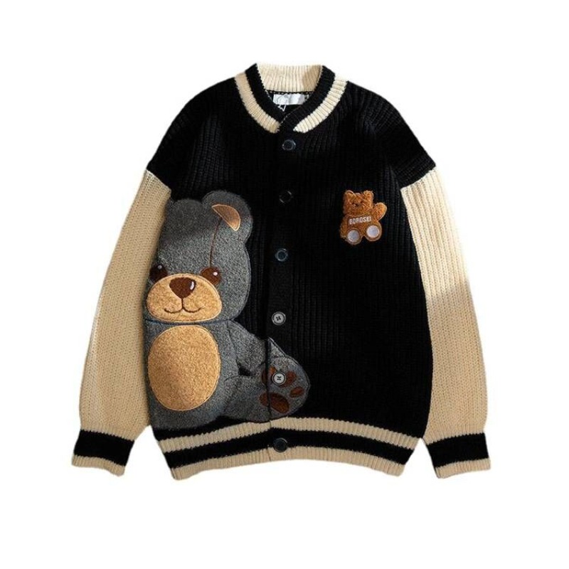 Womens Cute Bear Graphic Embro - Varsity Jacket Wool recensie en prijs