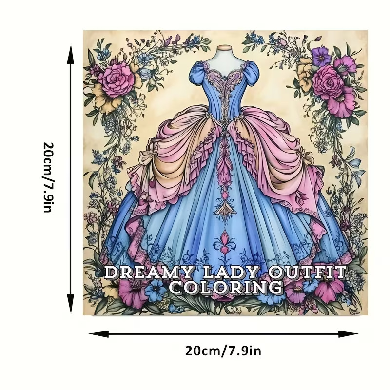Dreamy Lady Outfit Adult Color - Vintage Fashion Coloring Pages recensie en prijs