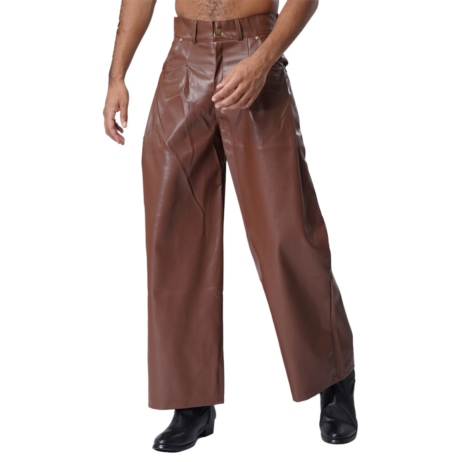 Mens Fashionable Matte Faux Le - Vintage Fashion Club recensie en prijs