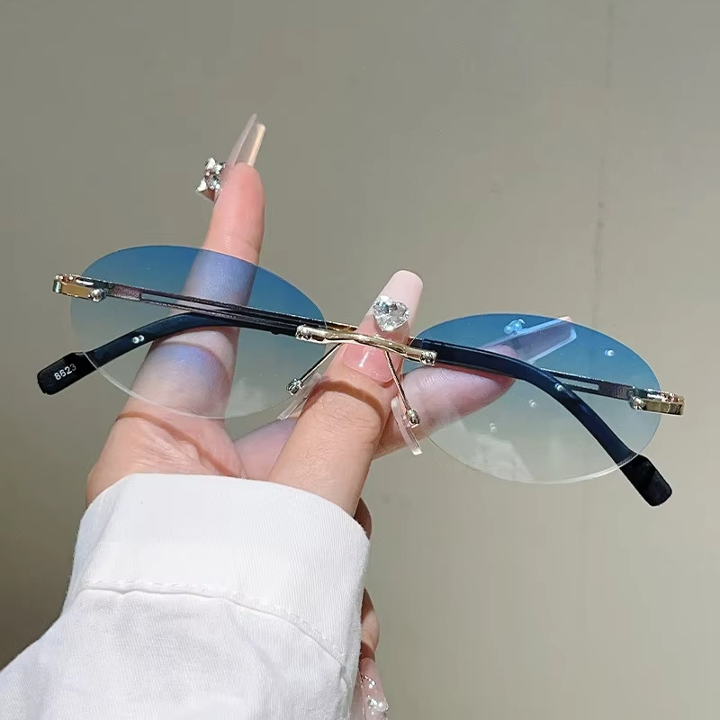 Rimless Oval Sunglasses Pink G - Vintage Fashion Definition recensie en prijs