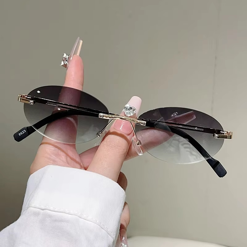 Rimless Oval Sunglasses Pink G - Vintage Fashion Definition recensie en prijs