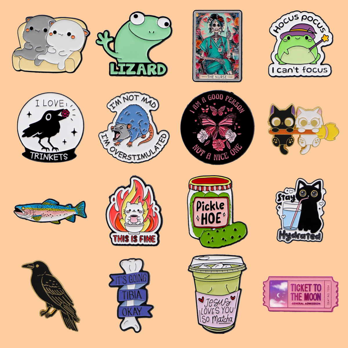 Cute Cat Quote Enamel Pin Anim - Vintage Fashion Quotes recensie en prijs