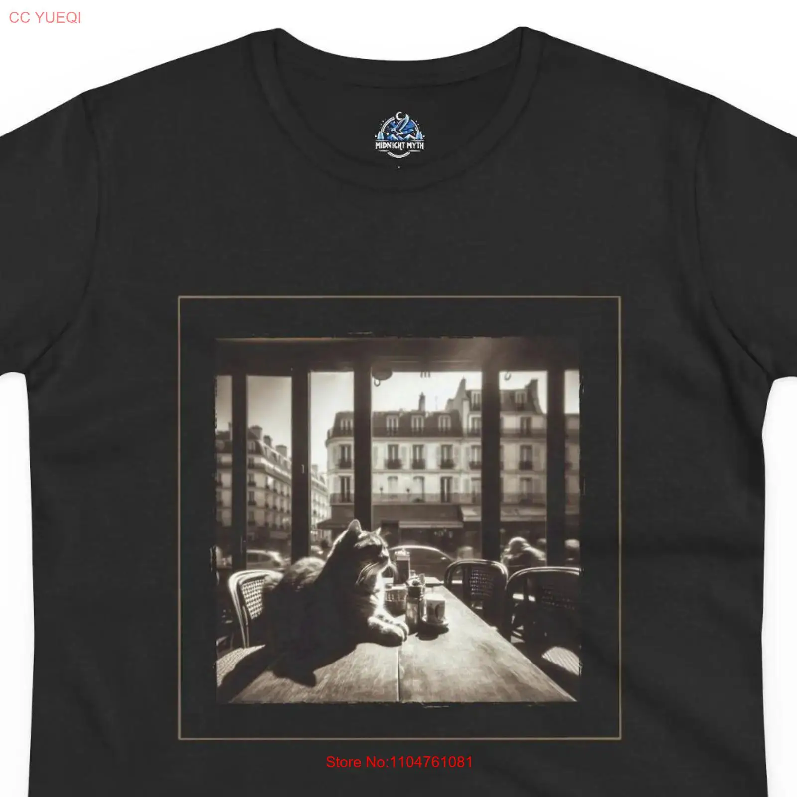 Vintage Paris Cafe Funny Cat T - Vintage Fashion Paris recensie en prijs