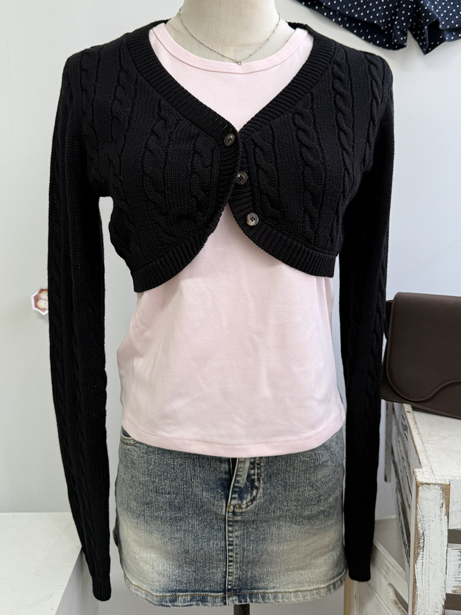 Cropped Knitwear Women Cotton  - Crop Cardigan Vintage recensie en prijs