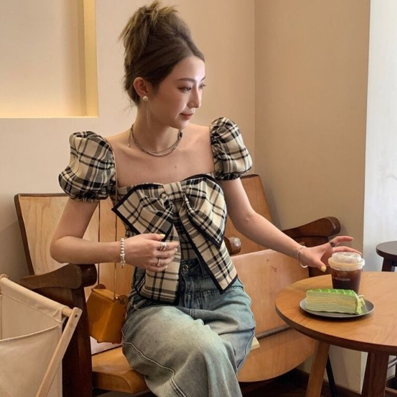 Plaid Blouses Women Y2k Summer - Vintage Fashion Club recensie en prijs