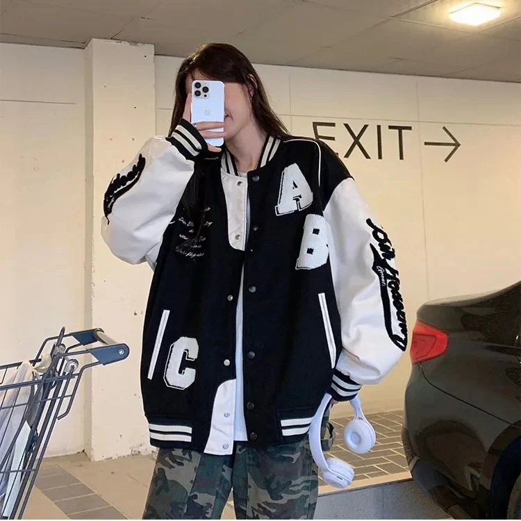 Y2k Lamb Wool Bomber Jacket Fe - Varsity Jacket Wool recensie en prijs