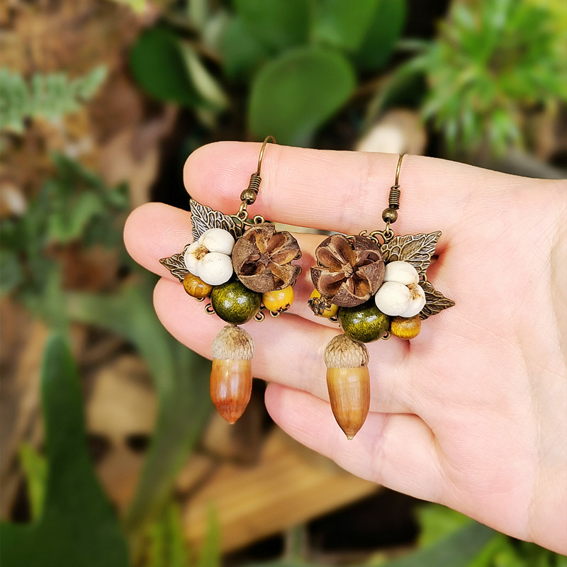 Vintage Wooden Plant Earring U - Vintage Fashion Wholesale recensie en prijs