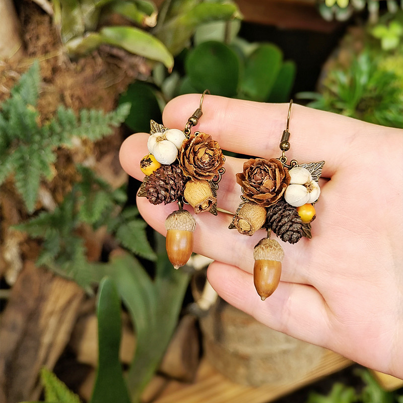 Vintage Wooden Plant Earring U - Vintage Fashion Wholesale recensie en prijs