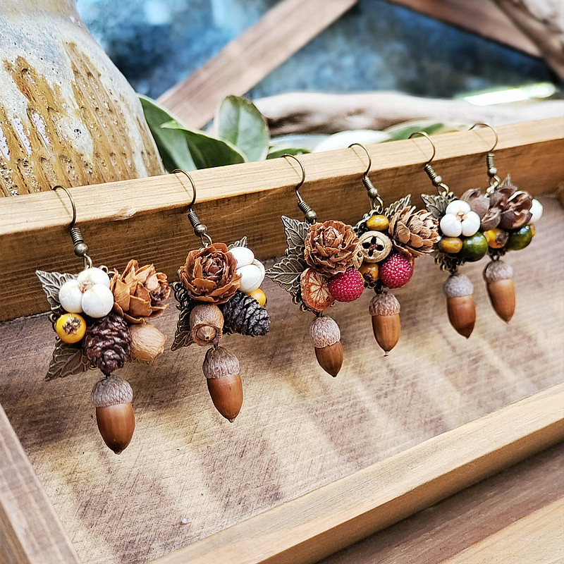 Vintage Wooden Plant Earring U - Vintage Fashion Wholesale recensie en prijs