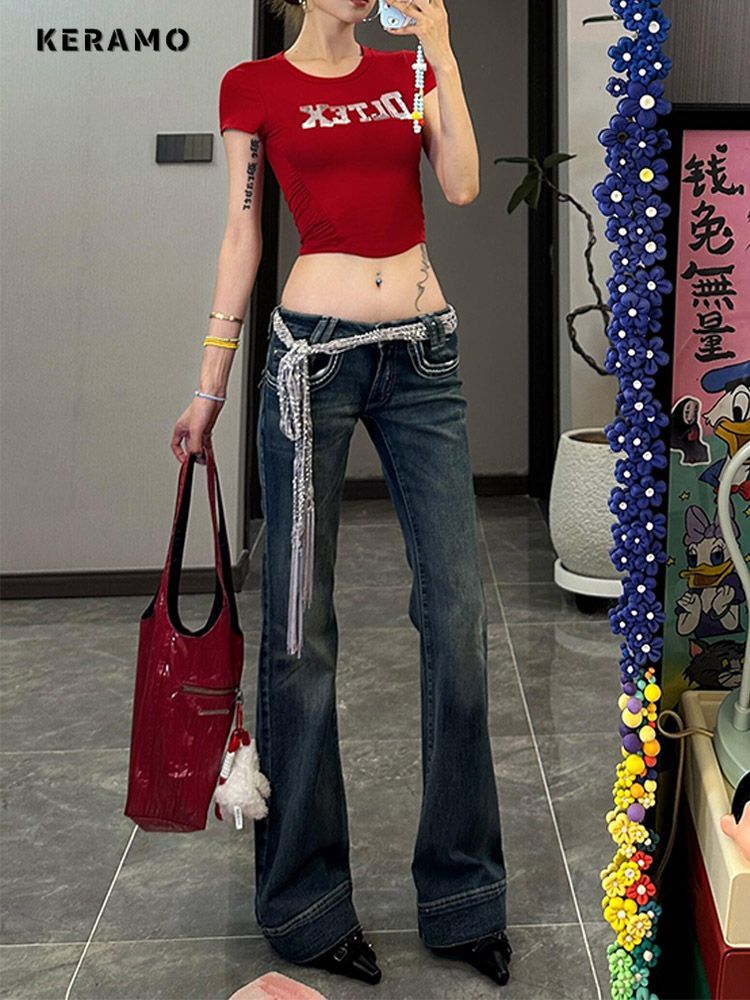 Streetwear y2k Flare Jeans Dis - Mom Jean High Rise recensie en prijs