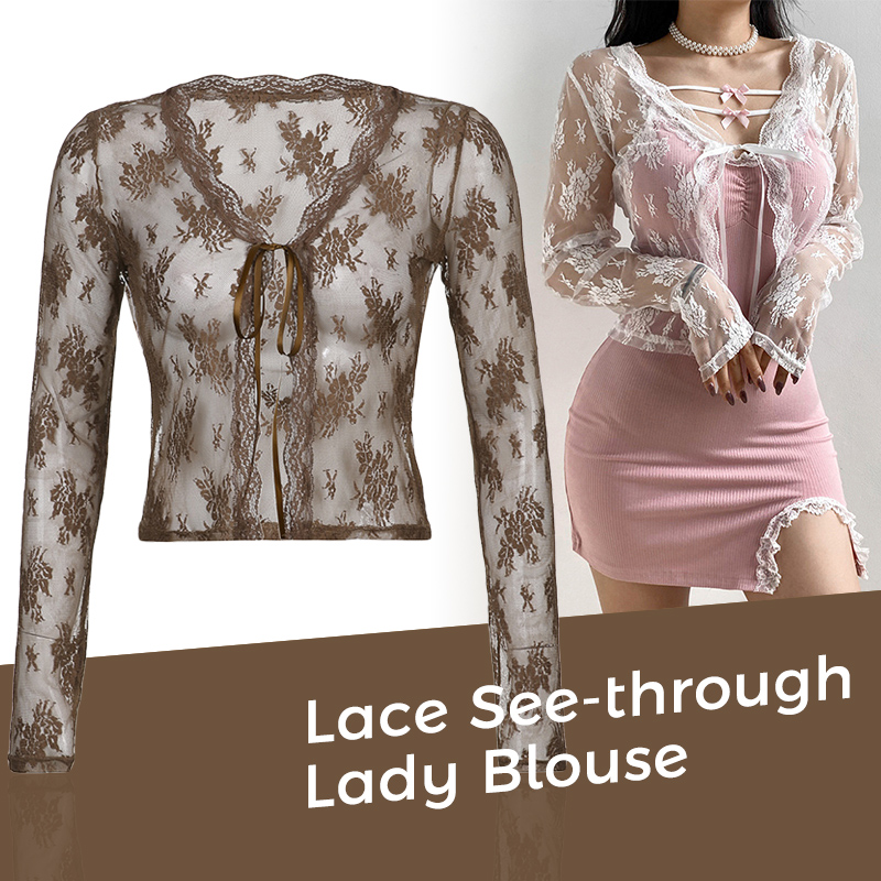 Women See Through Lace Mesh Sh - Crop Cardigan Vintage recensie en prijs