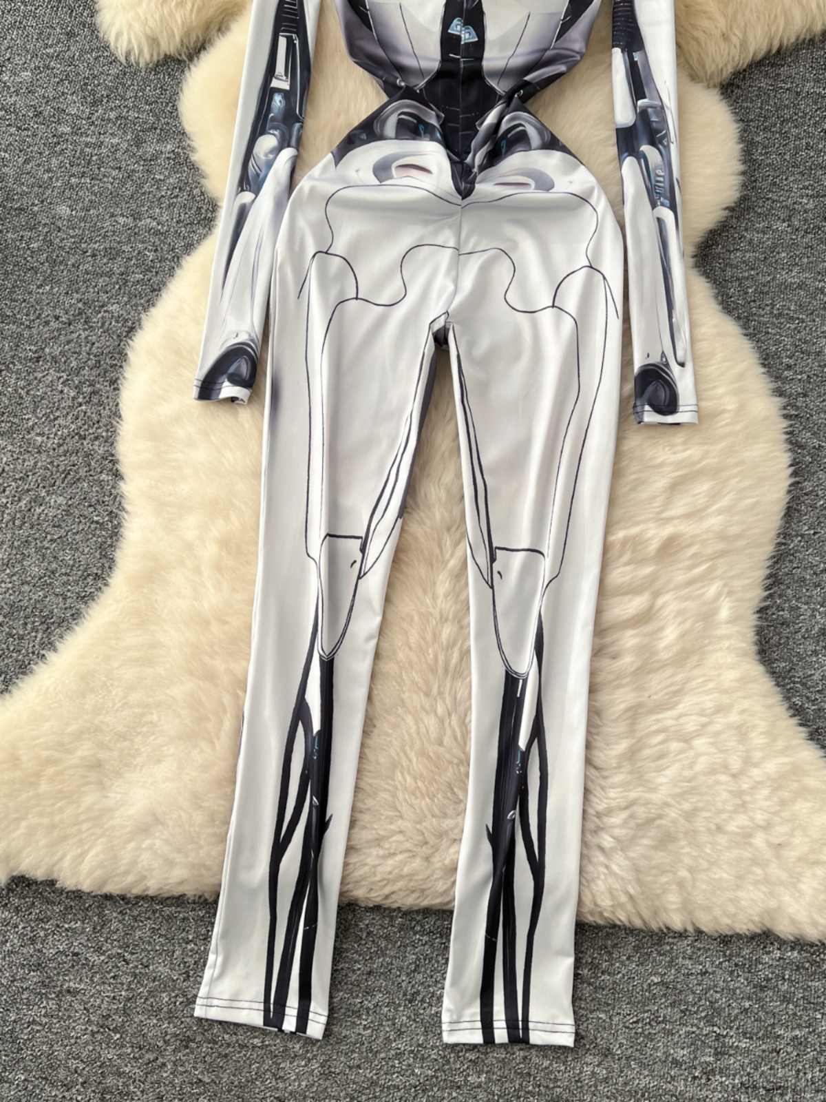 Women's Grey Print Jumpsuits V - Vintage Fashion Club recensie en prijs